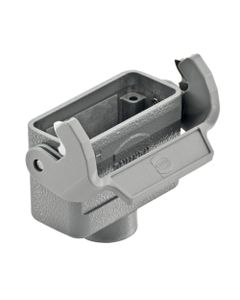 Obudowa złącza rozm. 10A, Han 10A-HCC-SL-M20, metal, na kabel, prosta z klamrą, 1 x M20, niska konstrukcja, do złącza ka...