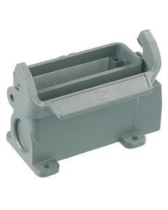 Obudowa złącza rozm. 16A, Han 16A-asg1-LB-M25, metal, cokołowa, wyjście boczne 1 x M25, niska konstrukcja, z klamrą