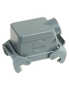 Obudowa złącza rozm. 32A, Han 32A-gs-QB-M25, metal, na kabel, kątowa, 1 x M25, niska konstrukcja, z 2 klamrami