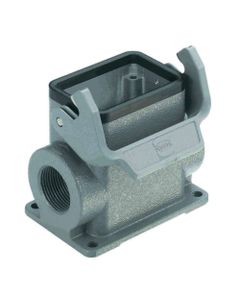 Obudowa złącza rozm. 6B, Han 6B-asg2-LB-M25, cokołowa, wyjście boczne 2 x M25, wysoka konstrukcja, z klamrą pojedynczą...