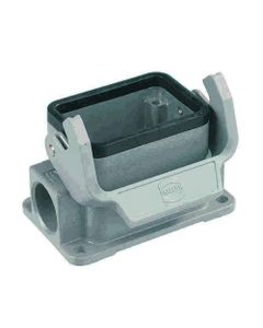 Obudowa złącza rozm. 6B, Han 6B-asg1-LB-M20, cokołowa, wyjście boczne 1 x M20, z klamrą, rygiel pojedynczy, niska konstr...