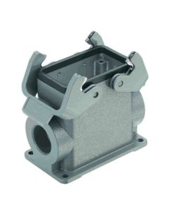 Obudowa złącza rozm. 10B, Han 10B-asg1-QB-M25, cokołowa, wyjście boczne 1 x M25, z 2 klamrami, rygiel podwójny, wysoka k...