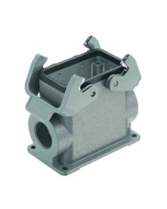 Obudowa złącza rozm. 10B, Han 10B-asg2-QB-M25, cokołowa, wyjście boczne 2 x M25, z 2 klamrami, rygiel podwójny, wysoka k...