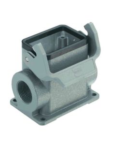 Obudowa złącza rozm. 10B, Han 10B-asg2-LB-M32, cokołowa, wyjście boczne 2 x M32, z klamrą, rygiel pojedynczy, wysoka kon...