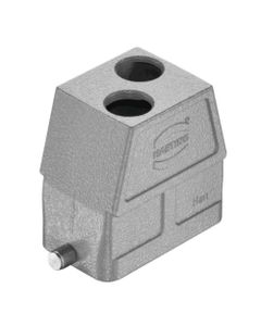 Obudowa złącza rozm. 10B, Han 10B-HTE2-for SL-M20, na kabel, prosta, 2 x M20, rygiel pojedynczy, wysoka konstrukcja