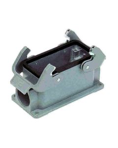 Obudowa złącza rozm. 10B, Han 10B-asg1-QB-M25, cokołowa, wyjście boczne 1 x M25, z 2 klamrami, rygiel podwójny, niska ko...