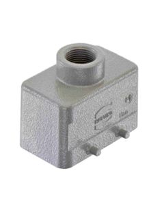 Obudowa złącza rozm. 10B, Han 10B-gg-M20, na kabel, prosta, 1 x M20, niska konstrukcja, bolce do klamry podwójnej