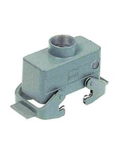 Obudowa złącza rozm. 10B, Han 10B-gg-QB-M20, na kabel, prosta, 1 x M20, niska konstrukcja, z 2 klamrami