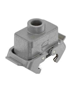 Obudowa złącza rozm. 10B, Han 10B-kg-QB-M20, na kabel, prosta, 1 x M20, do złącza kabel-kabel, niska konstrukcja, z 2 kl...