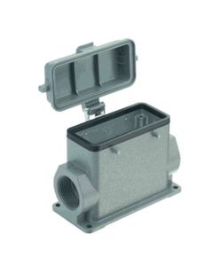 Obudowa złącza rozm. 16B, Han 16B-asg2-K-M32, cokołowa, wyjście boczne 1 x M32, wysoka konstrukcja, z pokrywą z tworzywa...