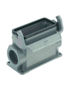 Obudowa złącza rozm. 16B, Han 16 B-asg2-LB-M25, cokołowa, wyjście boczne 2 x M25, wysoka konstrukcja, z klamrą pojedyncz...