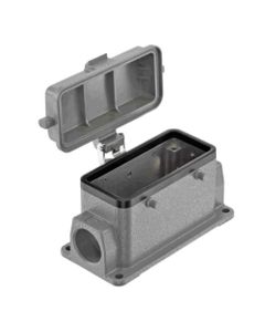 Obudowa złącza rozm. 16B, Han 16B-asg1-K-M25, cokołowa, wyjście boczne 1 x M25, z pokrywą z tworzywa, rygiel podwójny, n...