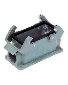 Obudowa złącza rozm. 16B, Han 16B-asg2-QB-M25, cokołowa, wyjście boczne 2 x M25, z 2 klamrami, rygiel podwójny, niska ko...