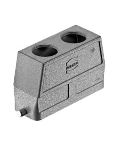 Obudowa złącza rozm. 24B, Han 24B-HTE2-R-HC-for SL-M32, na kabel, prosta, 2 x M32, wysoka konstrukcja, bolce do klamry p...