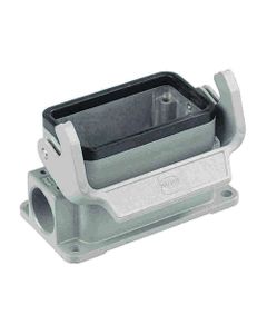 Obudowa złącza rozm. 24B, Han 24B-asg2-LB-M25, cokołowa, wyjście boczne 2 x M25, z klamrą, rygiel pojedynczy, niska kons...