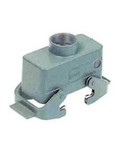 Obudowa złącza rozm. 24B, Han 24B-gg-QB-M32, na kabel, prosta, 1 x M32, rygiel podwójny, niska konstrukcja, z 2 klamrami...