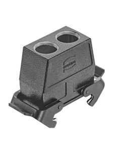 Obudowa złącza rozm. 16B, Han 16B HCC- HC- 2Levers-2xM25-black, na kabel, prosta, 2 x M25, do złącza kabel-kabel, rygiel...