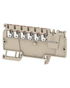 Złączka dystrybucyjna AAP11 1.5 LI RD, PUSH IN, 1.5 mm2, 500V, 17.5A, ciemnobeżowa, popychacz czerwony