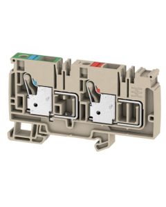 Złączka zasilająca AAP14 10 FE-LO, PUSH IN, 10 mm2, 500V, 57A, ciemnobeżowa, popychacz czerwony/niebieski