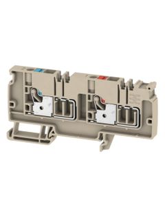 Złączka zasilająca AAP13 6 LO-LO, PUSH IN, 6 mm2, 250V, 41A, ciemnobeżowa, popychacz czerwony/niebieski