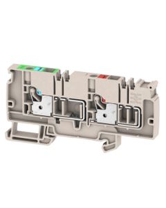 Złączka zasilająca AAP13 6 FE-LO, PUSH IN, 6 mm2, 250V, 41A, ciemnobeżowa, popychacz czerwony/niebieski
