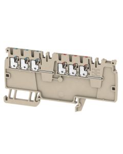 Złączka dystrybucyjna AAP13 1.5 LI-LI, PUSH IN, 1.5 mm2, 250V, 16A, ciemnobeżowa, popychacz czerwony/niebieski