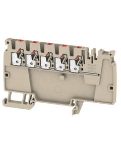 Złączka dystrybucyjna AAP12 2.5 LI RD, PUSH IN, 2.5 mm2, 800V, 24A, ciemnobeżowa, popychacz czerwony