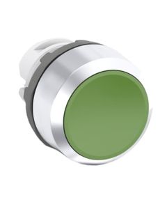 Przycisk kryty MP1-30G zielony, monostabilny, kołnierz metalowy chromowany, napęd bez ramki