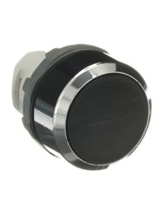 Przycisk kryty MP1-30B czarny, monostabilny, kołnierz metalowy chromowany, napęd bez ramki