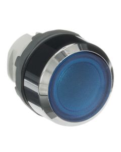 Przycisk kryty podświetlany MP2-31L niebieski, bistabilny, kołnierz metalowy chromowany, napęd bez ramki