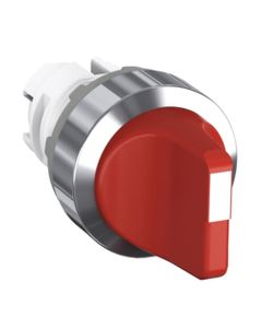Łącznik pokrętny M2SS2-30R, czerwony, 2-poz. 90°, stabilny, kołnierz metalowy chromowany, napęd bez ramki