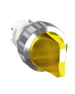 Łącznik pokrętny podświetlany M2SS2-31Y, żółty, 2-poz. 90°, stabilny, kołnierz metalowy chromowany, napęd bez ramki...