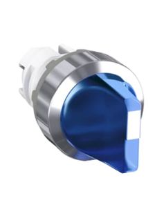 Łącznik pokrętny podświetlany M2SS2-31L, niebieski, 2-poz. 90°, stabilny, kołnierz metalowy chromowany, napęd bez ramki...