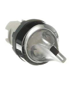 Łącznik pokrętny podświetlany M2SS2-31C, przezroczysty, 2-poz. 90°, stabilny, kołnierz metalowy chromowany, napęd bez ra...