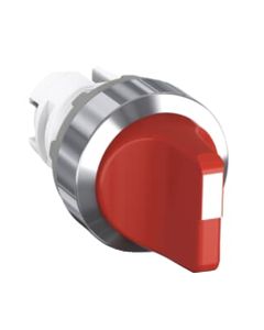 Łącznik pokrętny M3SS1-30R, czerwony, 3-poz. stabilny, kołnierz metalowy chromowany, napęd bez ramki