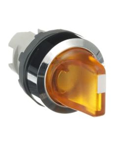 Łącznik pokrętny podświetlany M3SS1-31Y, żółty, 3-poz. stabilny, kołnierz metalowy chromowany, napęd bez ramki