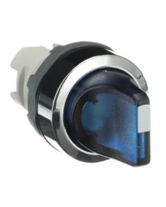 Łącznik pokrętny podświetlany M3SS1-31B, czarny, 3-poz. stabilny, kołnierz metalowy chromowany, napęd bez ramki