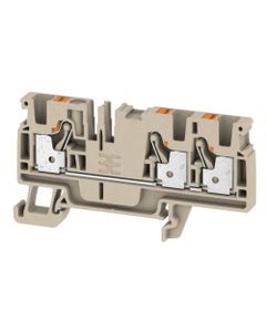Złączka przelotowa A3C 4, PUSH IN, 4 mm2, 800V, 32A, ciemnobeżowa, 1 wejście/2 wyjścia