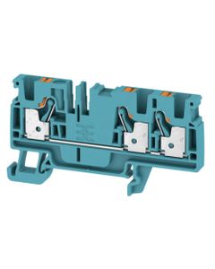 Złączka przelotowa A3C 4 BL, PUSH IN, 4 mm2, 800V, 32A, niebieska, 1 wejście/2 wyjścia