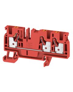 Złączka przelotowa A3C 4 RD, PUSH IN, 4 mm2, 800V, 32A, czerwona, 1 wejście/2 wyjścia