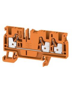 Złączka przelotowa A3C 4 OR, PUSH IN, 4 mm2, 800V, 32A, pomarańczowa, 1 wejście/2 wyjścia