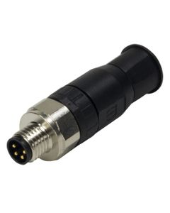 Złącze rozbieralne męskie M8 3P, proste, kod-A, zaciski śrubowe, dław. 4-5.5mm, M8-Screw-3P-M-STR