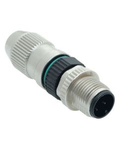 Złącze rozbieralne męskie M12 4P, proste, kod-A, zaciski nożowe, dław. 2.9-5.1mm, Harax M12-S 4P-M