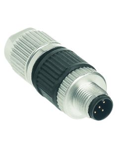 Złącze rozbieralne męskie M12 5P, proste, kod-A, zaciski nożowe, dław. 6-8mm, Harax M12-L 5P M