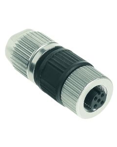 Złącze rozbieralne żeńskie M12 5P, proste, kod-A, zaciski nożowe, dław. 6-8mm, Harax M12-L 5P F