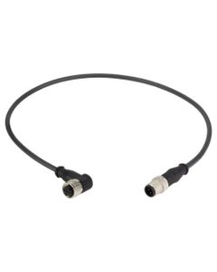Przewód do czujników dwustronny, złącze 4P M12 żeńskie kątowe/M12 męskie proste, 5m PUR, Harting