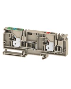 Złączka zasilająca AAP22 10 FE-LO, PUSH IN, 10 mm2, 250V, 57A, ciemnobeżowa, popychacz czerwony/niebieski