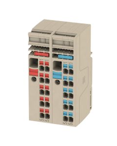 Blok zasilający SET AAP12 10/2.5/10C, PUSH IN, 10 mm2/2.5 mm2, 250V, 41A, ciemnobeżowy, popychacze czerwone/niebieskie