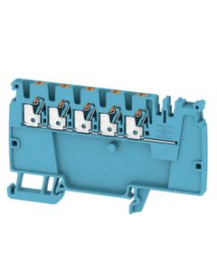Złączka dystrybucyjna AAP12 2.5 LI  BL/OR, PUSH IN, 2.5 mm2, 800V, 24A, niebieska, popychacz pomarańczowy