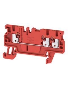 Złączka przelotowa A3C 1.5 RD, PUSH IN, 1.5 mm2, 500V, 17.5A, czerwona, 1 wejście/2 wyjścia